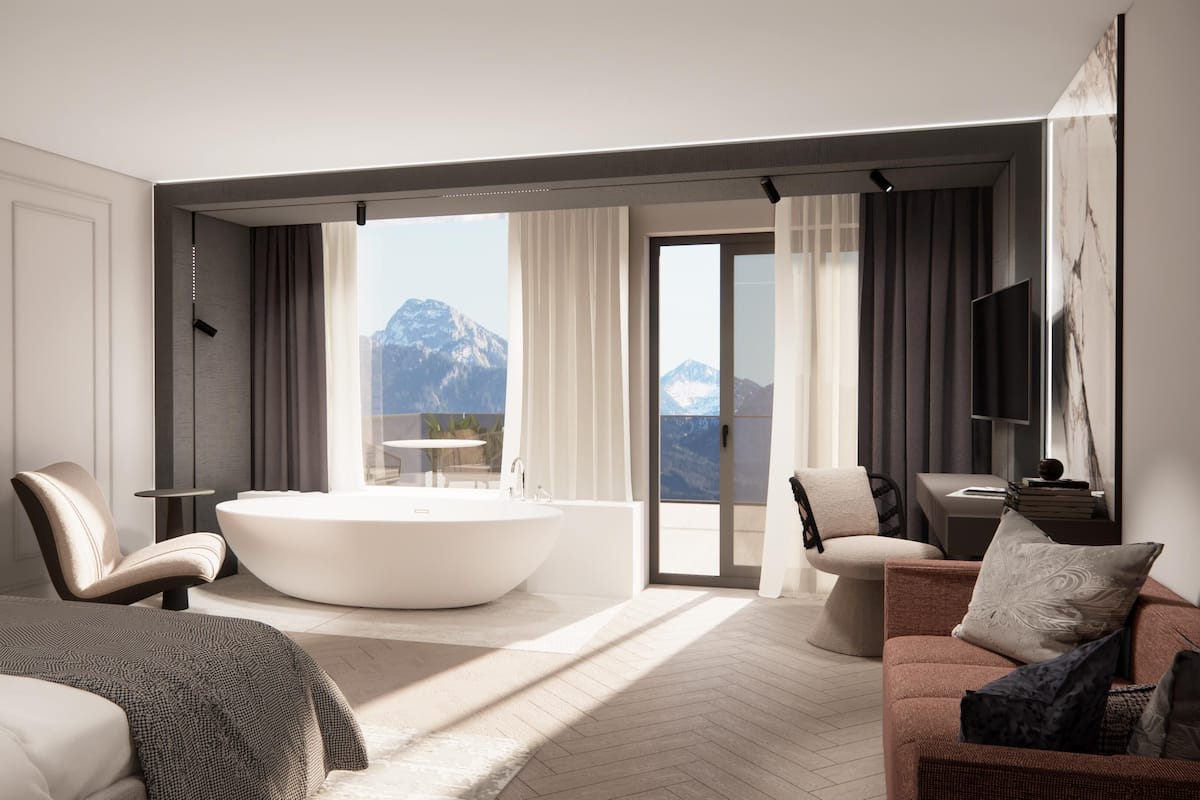 Kahden hengen deluxe-huone, järvinäköala | Allergiatestatut vuodevaatteet, minibaari, tallelokero huoneessa