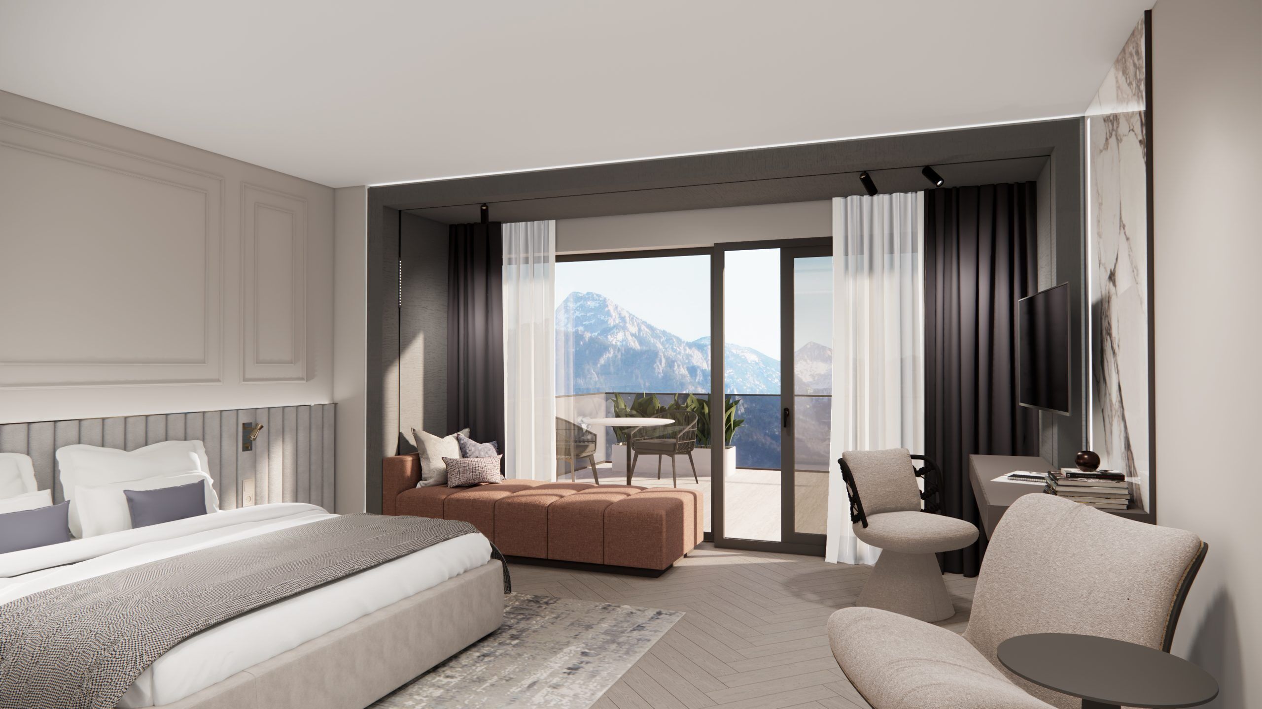 Hypo-allergenic bedding, minibar, in-room safe, desk