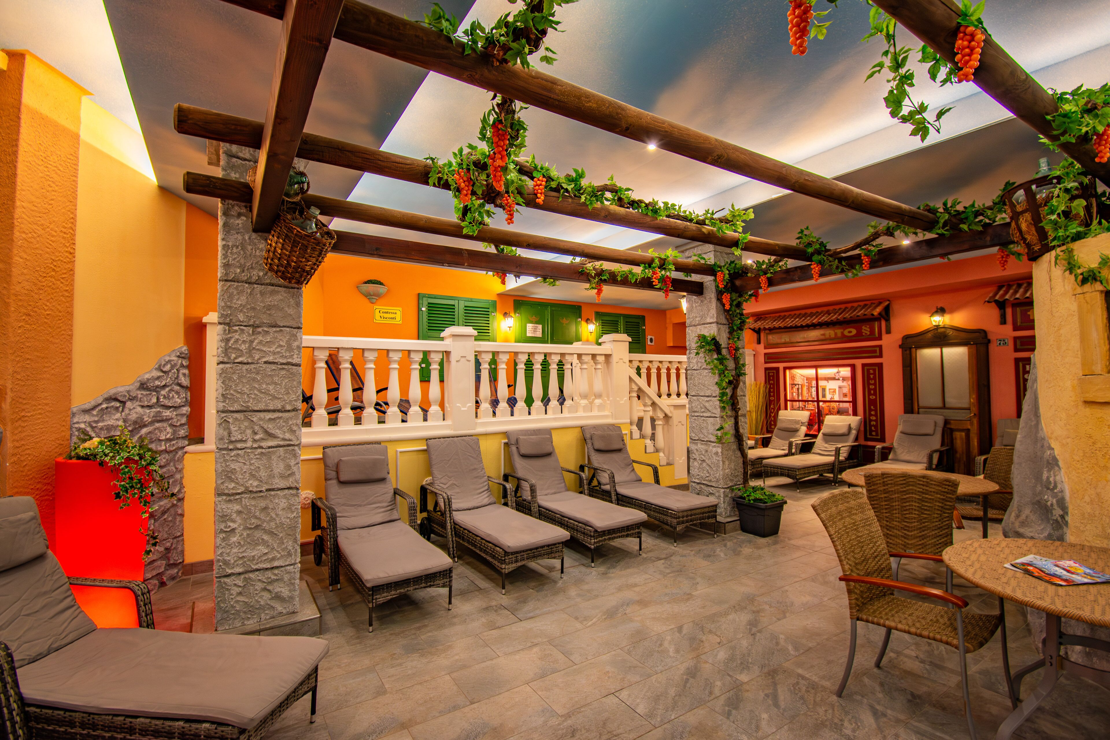 Indoor pool, seasonal outdoor pool, pool umbrellas, sun loungers