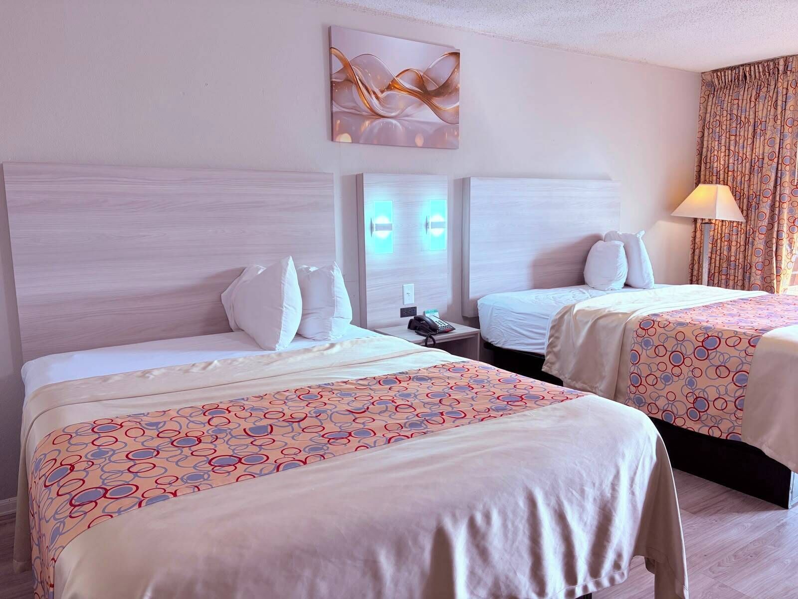 Room, 2 Queen Beds, Non Smoking | 1 bedroom, desk, WiFi (free), bed sheets