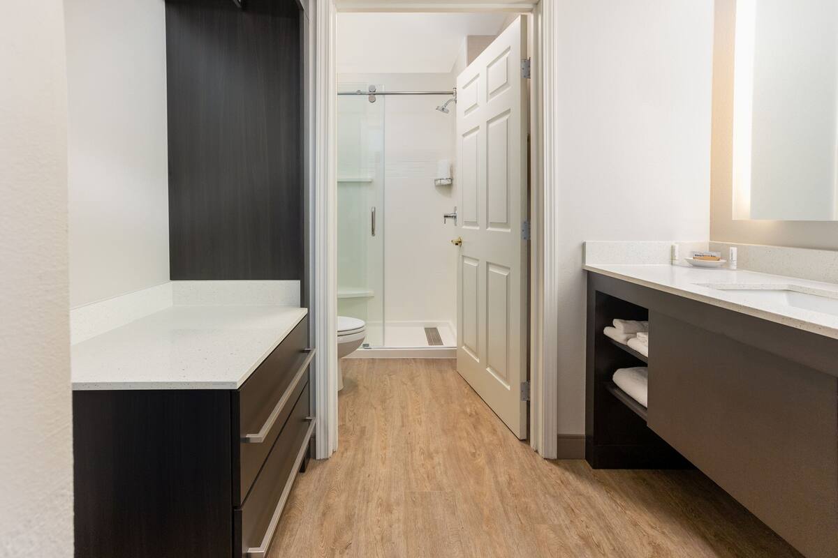 free toiletries, hair dryer, towels