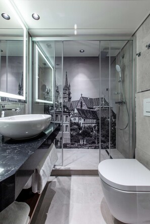 Room (Individual) | Bathroom | Rainfall showerhead, eco-friendly toiletries, hair dryer, towels