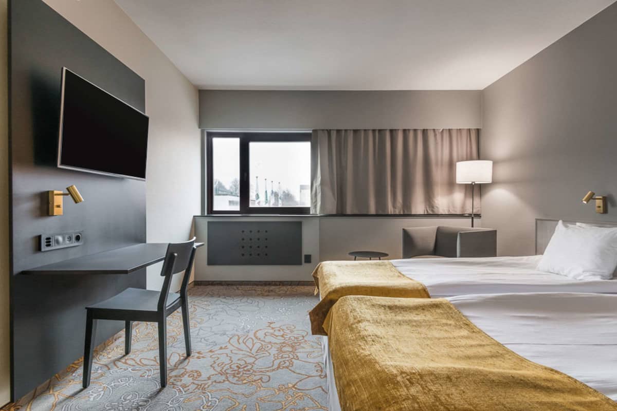 superior twin room, multiple beds, non smoking | desk, blackout curtains, iron/ironing board, cots/infant beds