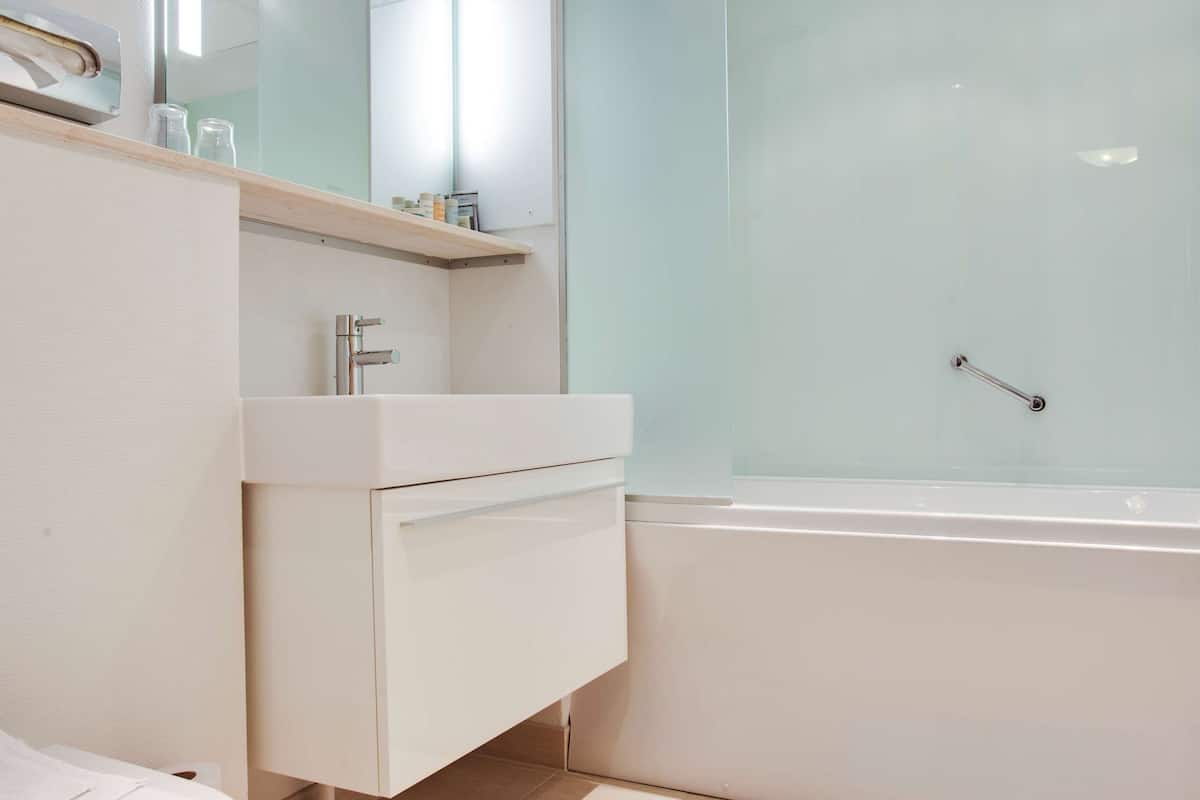 free toiletries, hair dryer, towels, soap