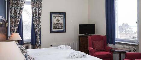 Kahden hengen huone, merinäköala | 1 makuuhuone, allergiatestatut vuodevaatteet, pimennysverhot