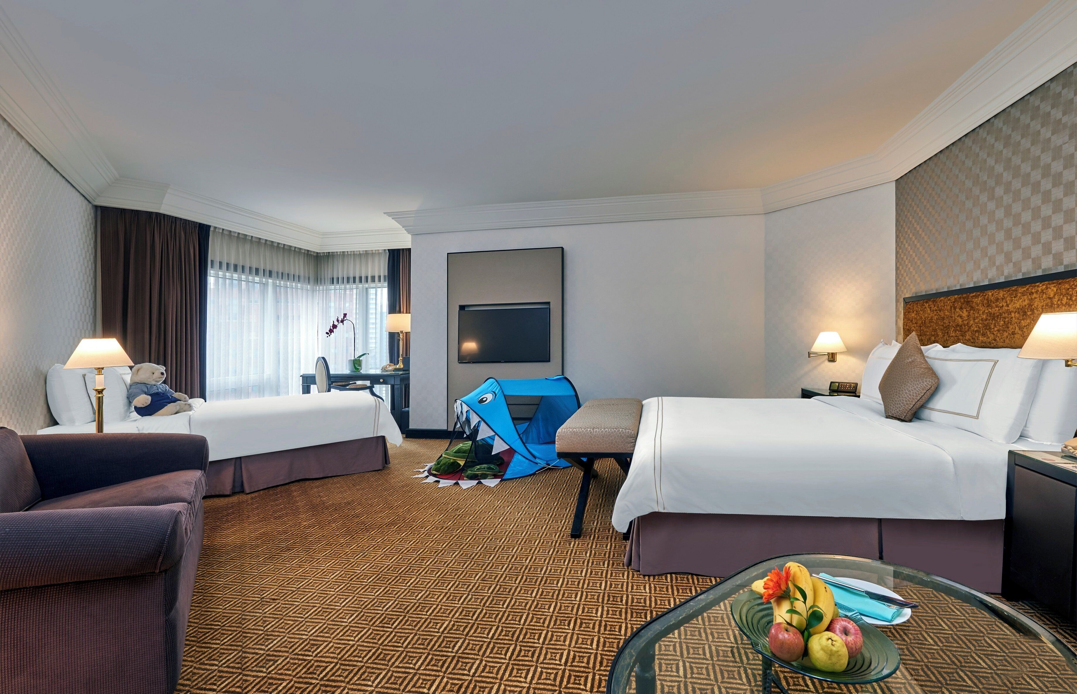 Family Room, Multiple Beds | Premium bedding, in-room safe, desk, laptop workspace