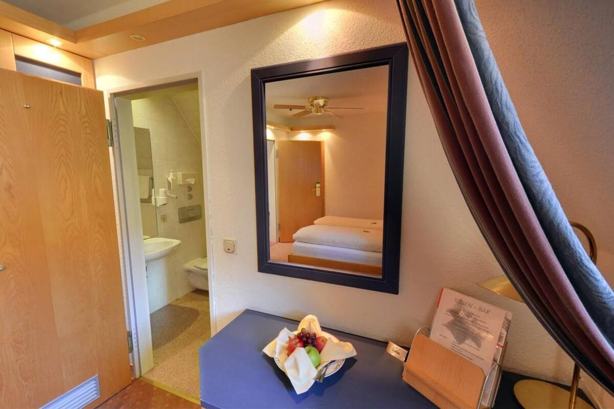 free toiletries, hair dryer, towels