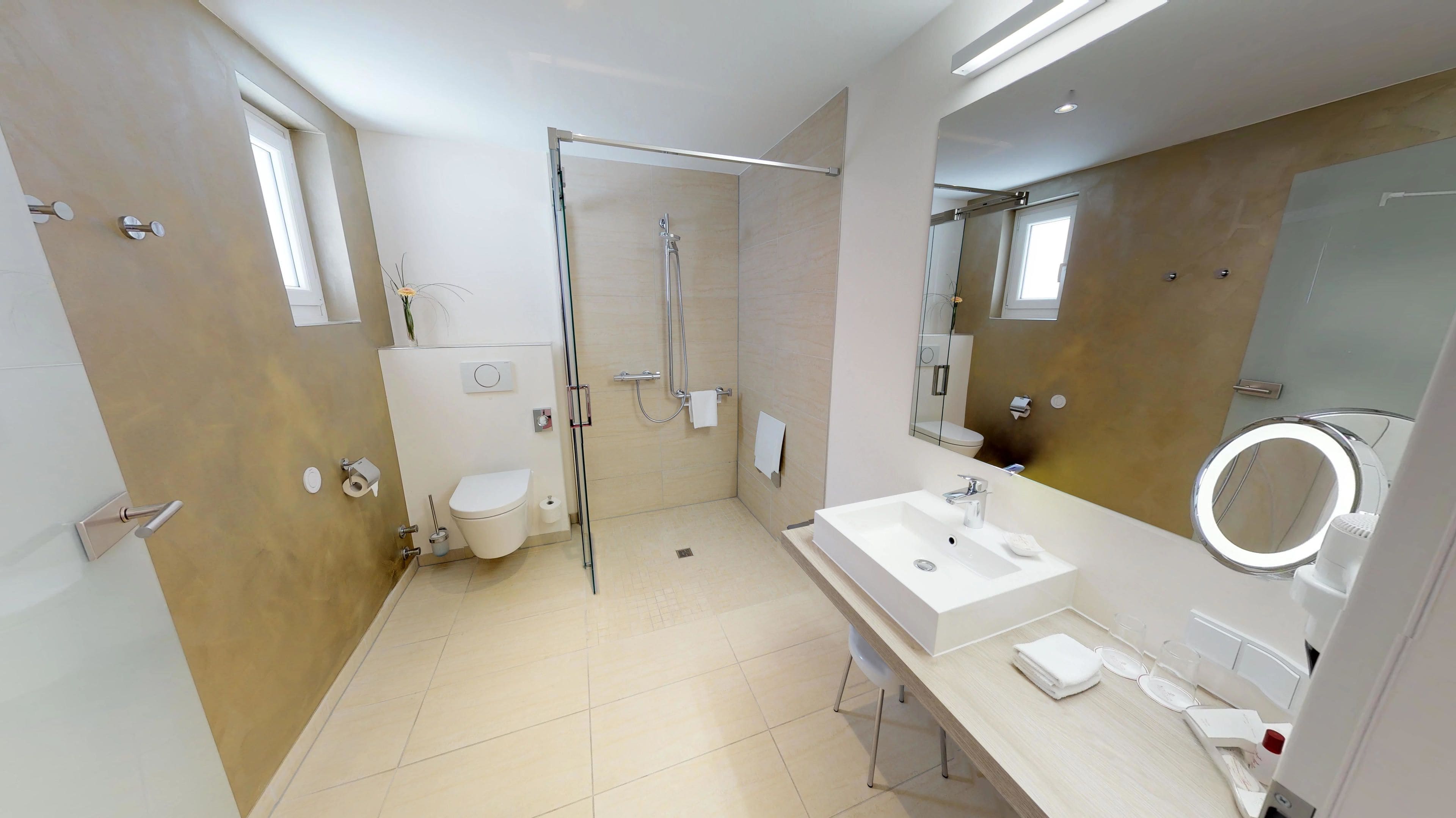comfort room | bathroom | free toiletries, hair dryer, towels