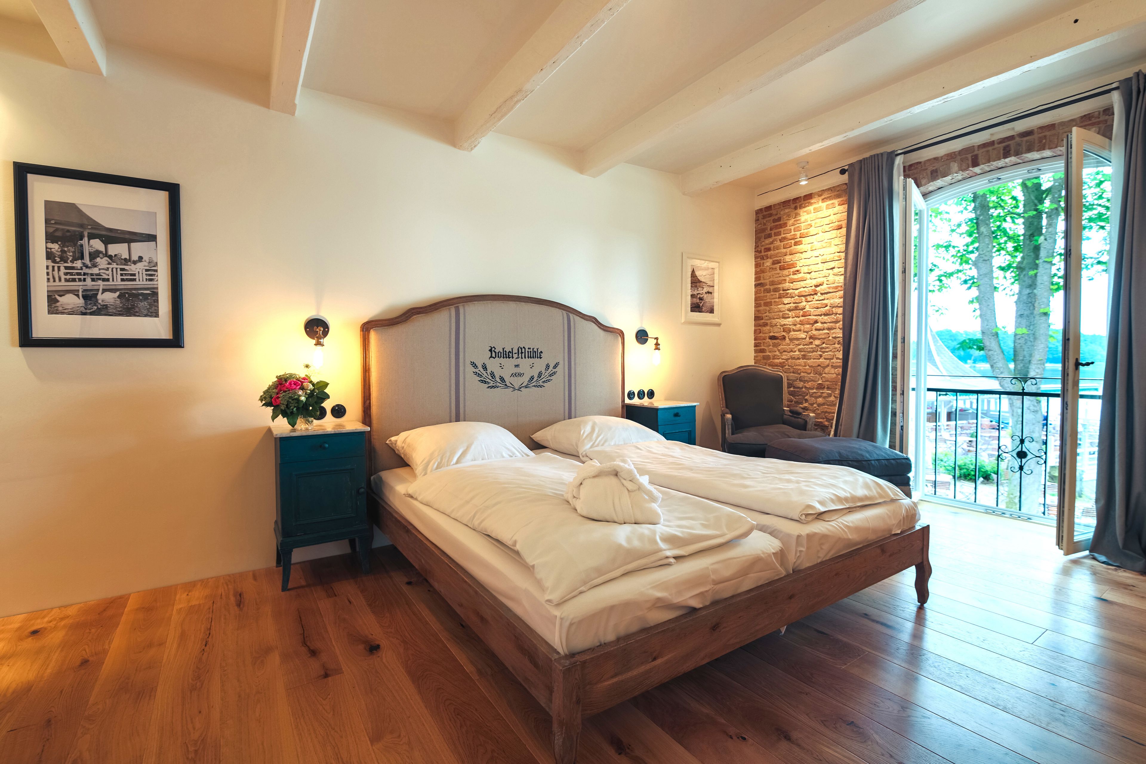 premium bedding, down duvets, memory-foam beds, individually decorated