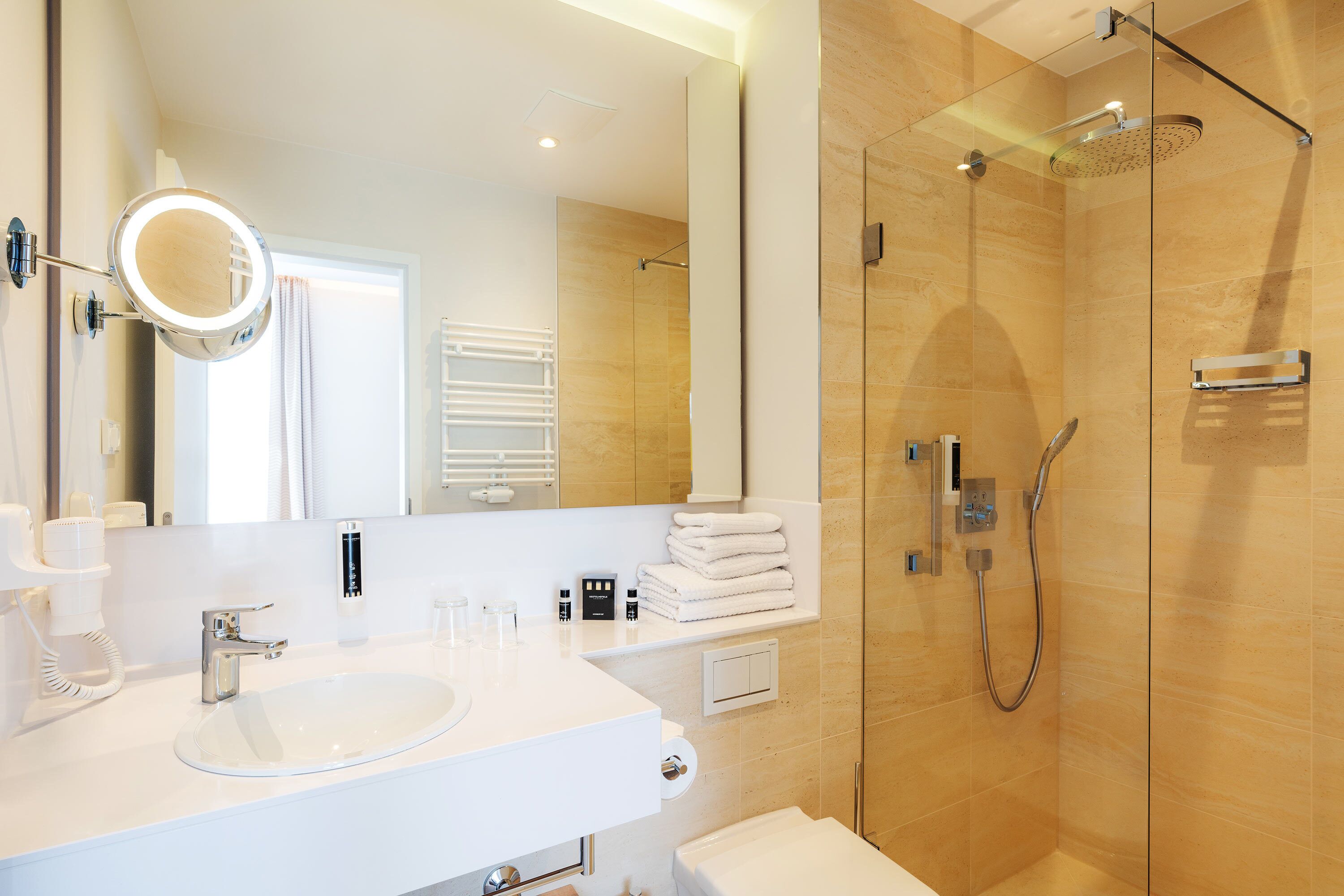 comfort double room, balcony, annex building | bathroom | free toiletries, hair dryer, towels, soap