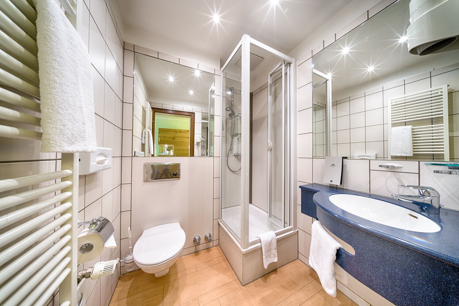 free toiletries, hair dryer, bathrobes, slippers