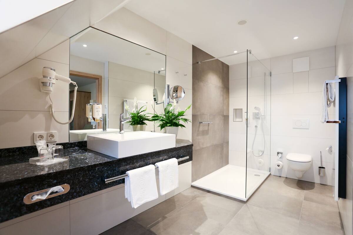 free toiletries, hair dryer, bathrobes, slippers