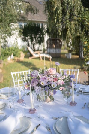 Outdoor wedding area