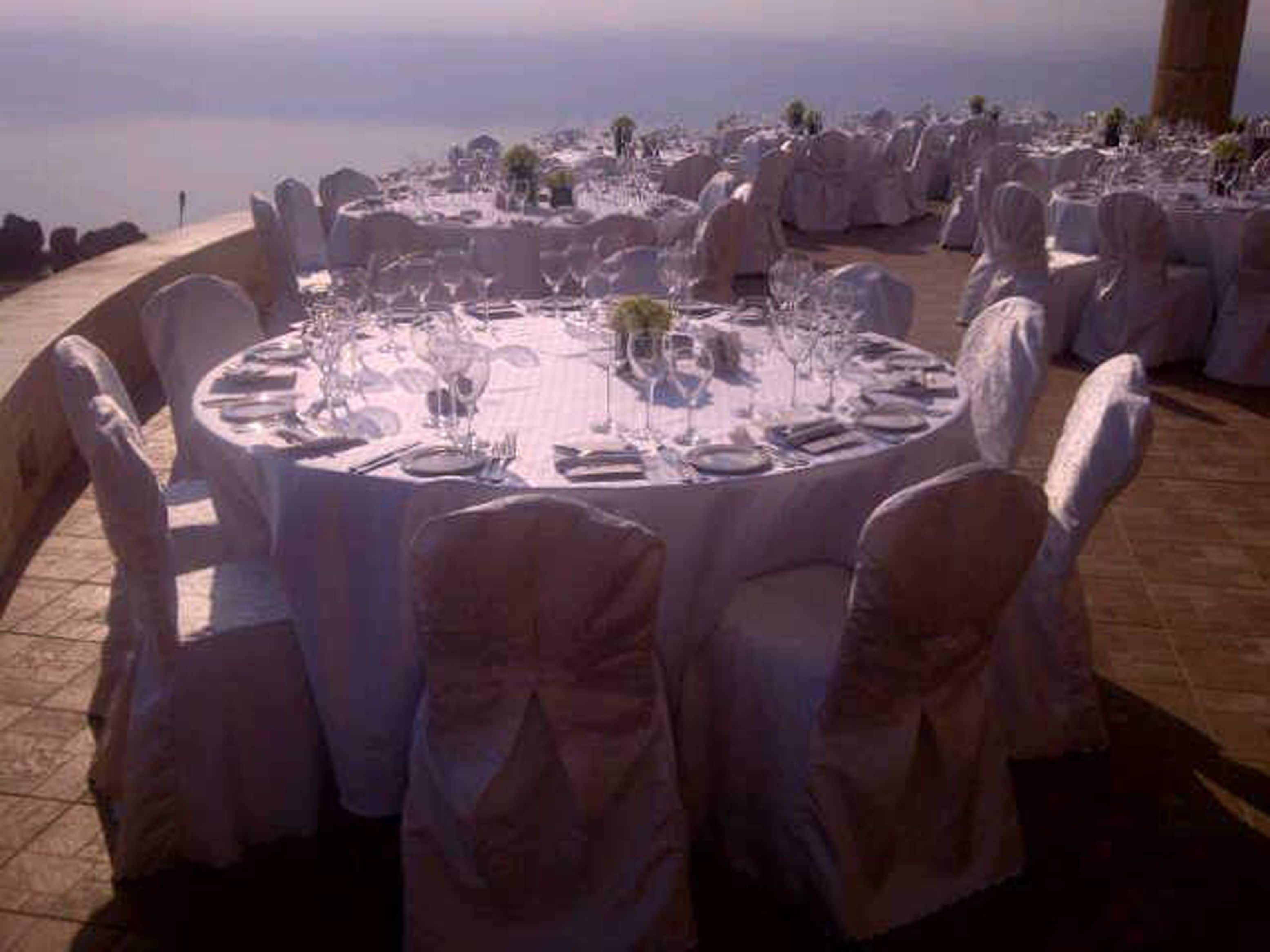 outdoor banquet area