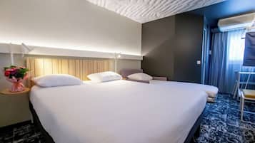 Premium bedding, desk, soundproofing, iron/ironing board