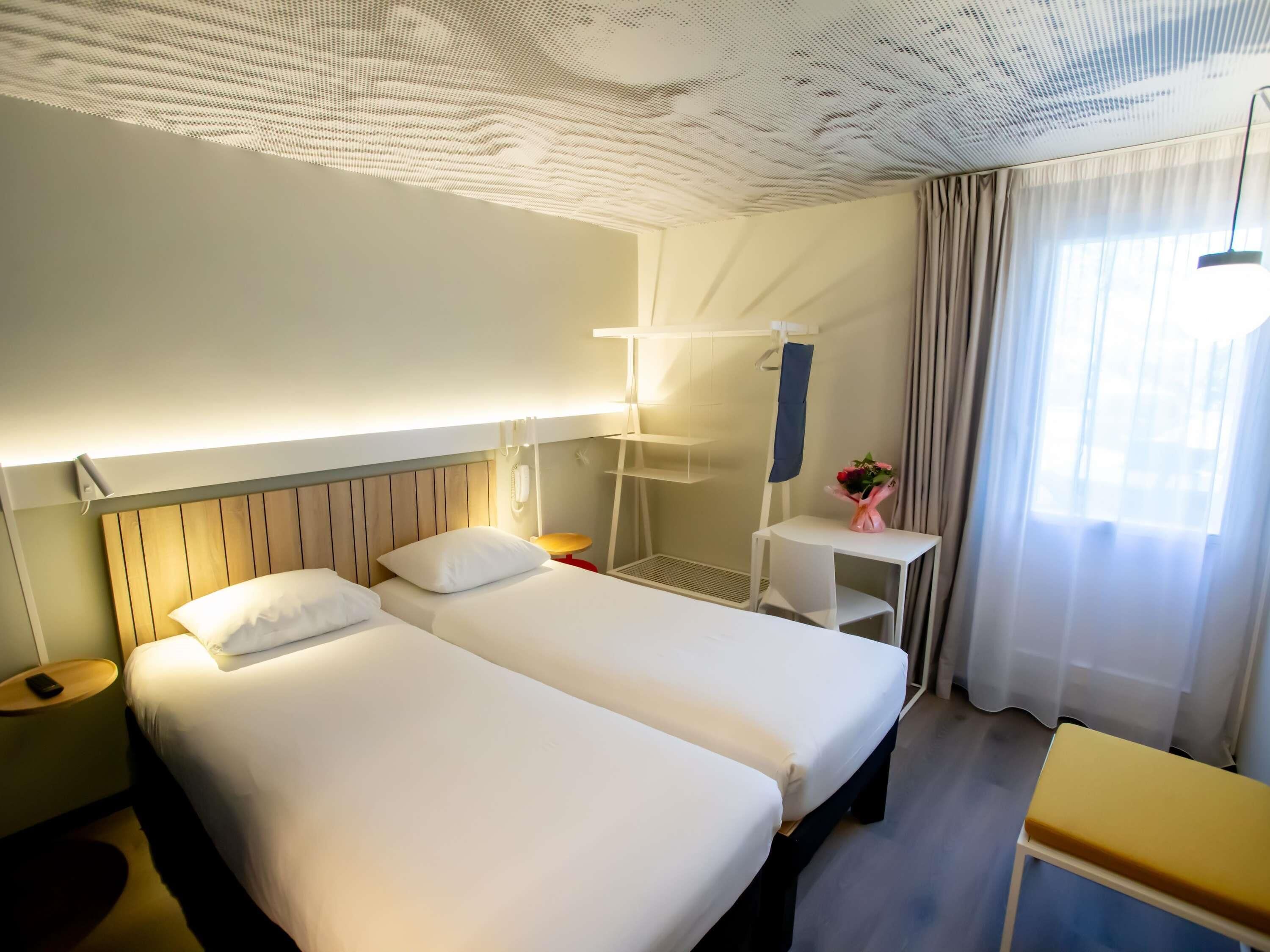 Premium bedding, desk, soundproofing, iron/ironing board