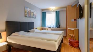 Standard Twin Room, 2 Twin Beds | Desk, blackout drapes, soundproofing, iron/ironing board