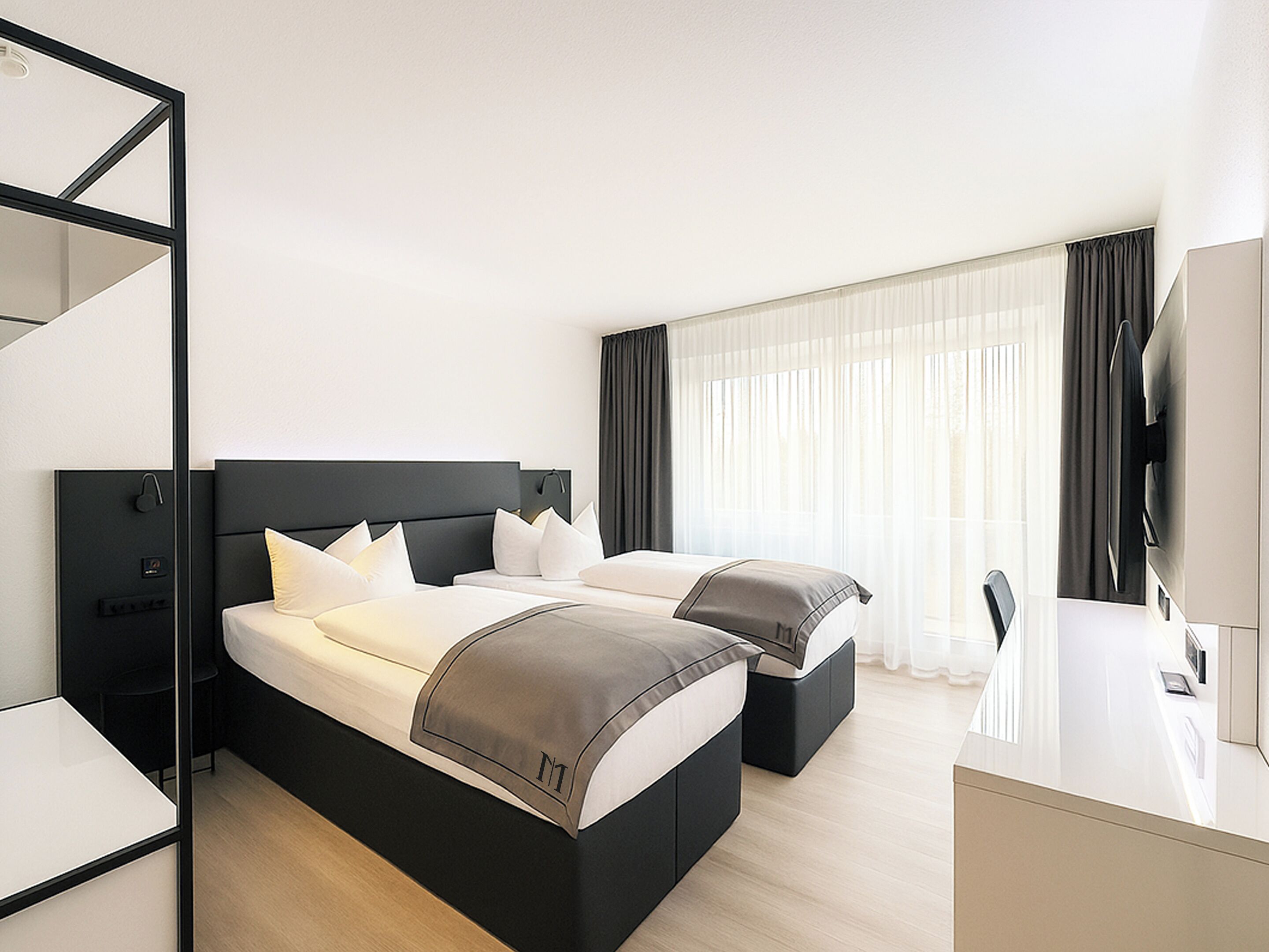 Standard-Zweibettzimmer | Allergikerbettwaren, kostenlose Minibar, Schreibtisch