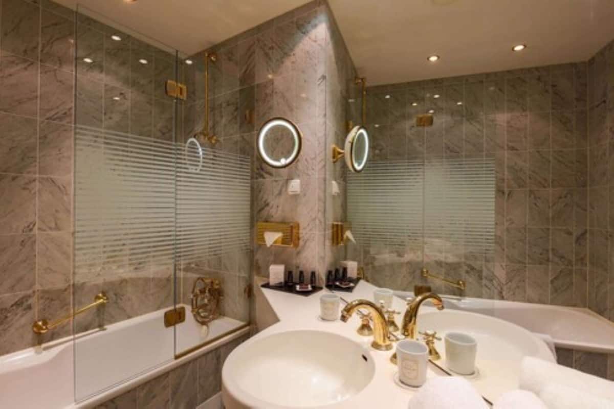 hair dryer, slippers, towels