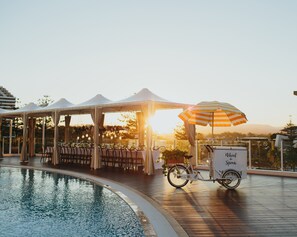 Outdoor banquet area