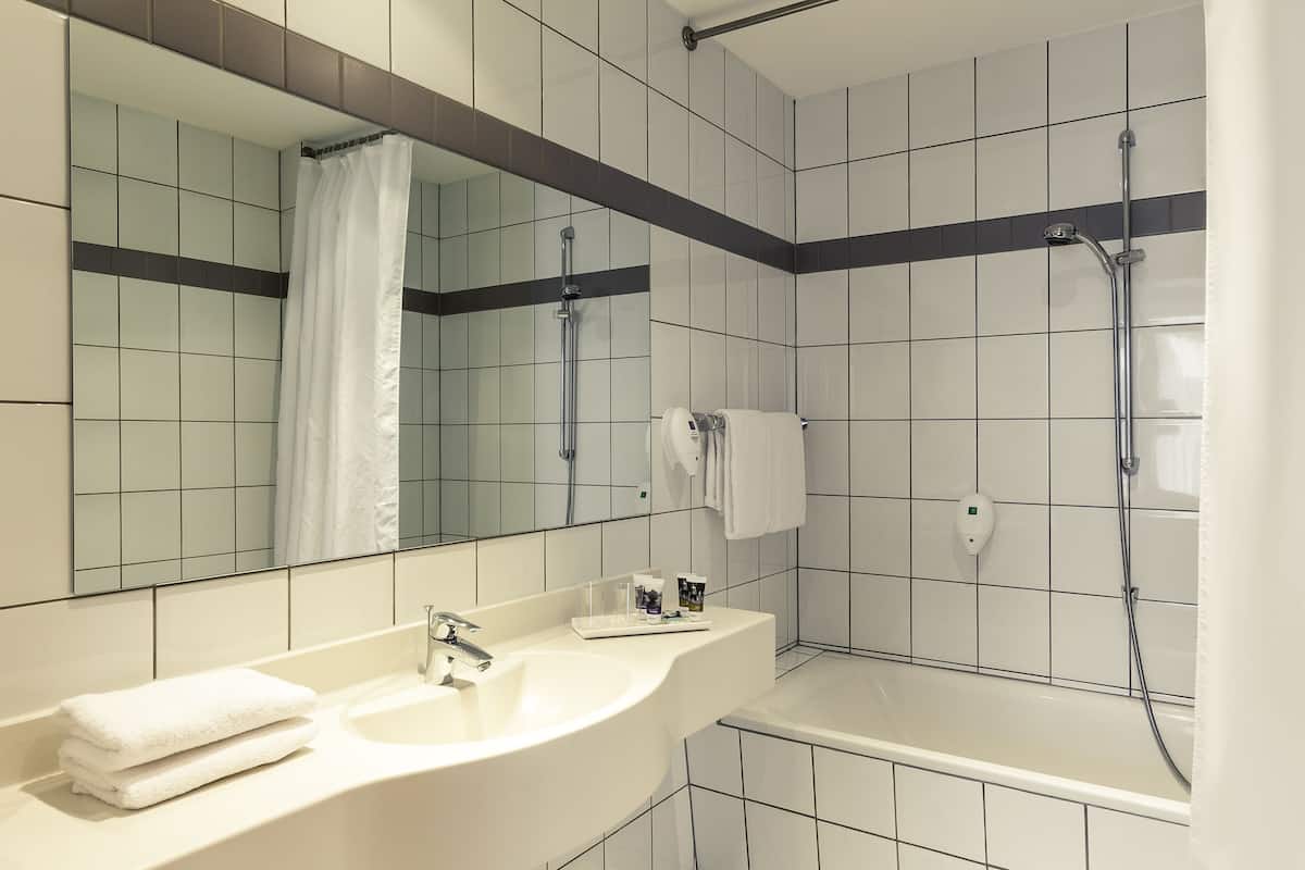 free toiletries, hair dryer, towels, soap