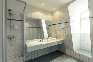 Zimmer, 1 King-Bett | Badezimmer | Kostenlose Toilettenartikel, Haartrockner, Handtücher, Seife