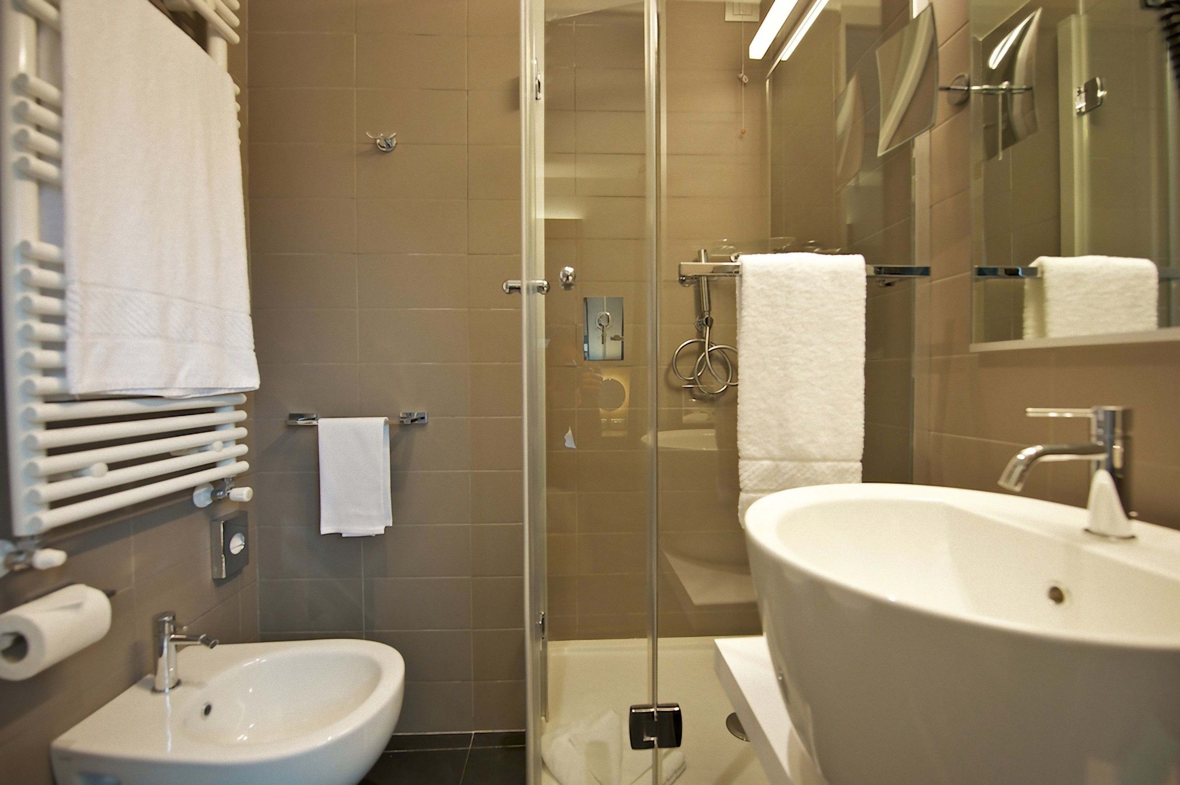 shower, eco-friendly toiletries, hair dryer, bidet