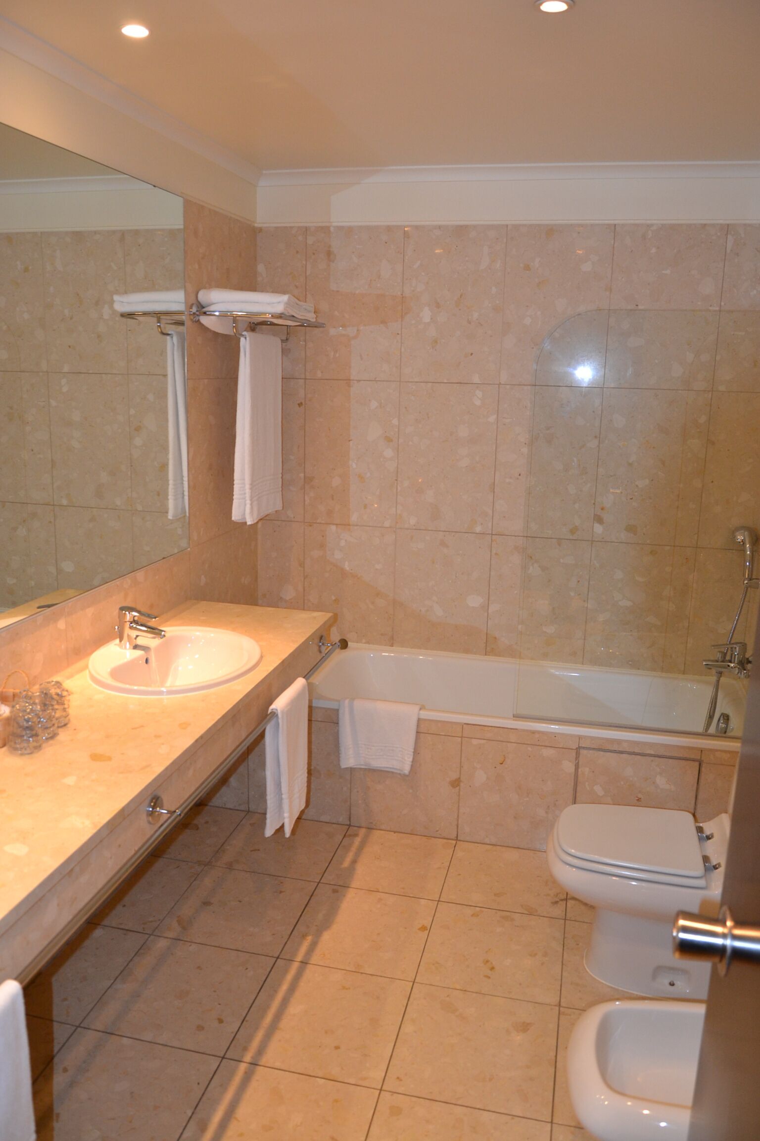 triple room | bathroom | hair dryer, towels