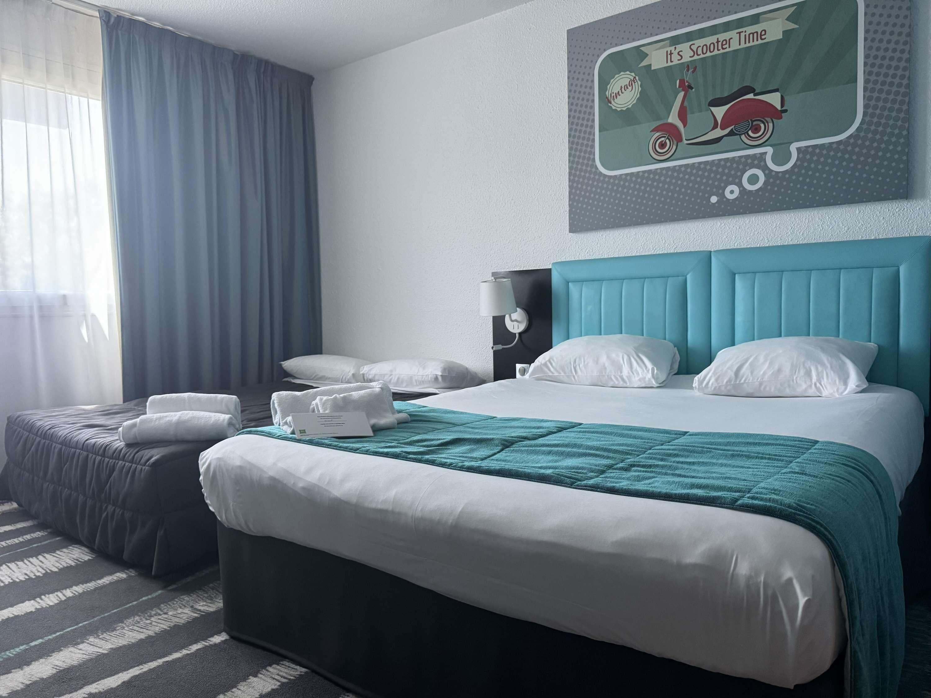 Premium bedding, individually furnished, desk, blackout curtains