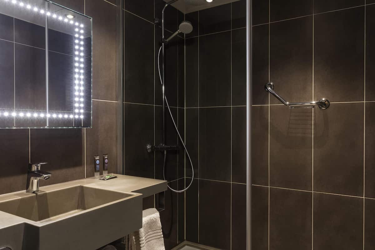 In-room safe, desk, laptop workspace, blackout curtains