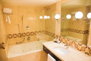 Free toiletries, hair dryer, slippers, bidet