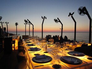 Outdoor banquet area