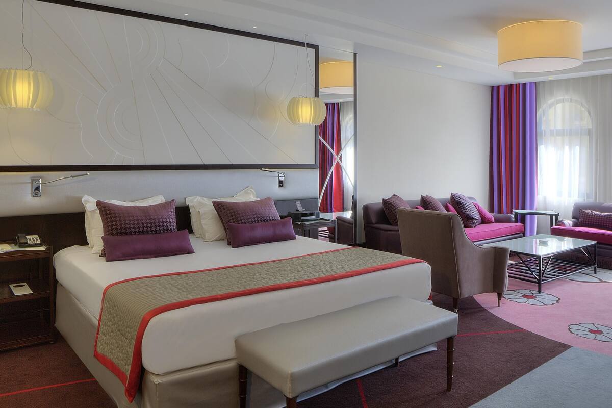 주니어 스위트, 킹사이즈침대 1개 | 이집트산 면 시트, 고급 침구, 필로우탑 침대, 미니바