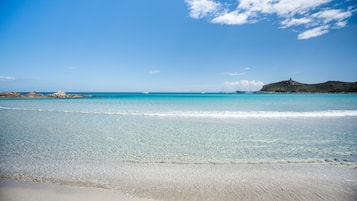 Private beach, white sand, free beach shuttle, sun-loungers