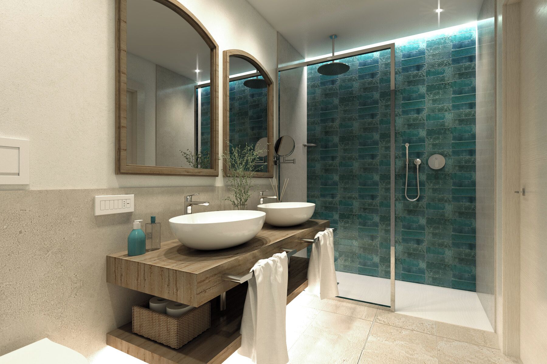 premier suite, multiple beds, sea view | bathroom | separate bathtub and shower, rainfall showerhead, designer toiletries