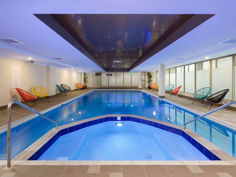 Indoor pool, open 6:00 AM to 10:00 PM, sun loungers