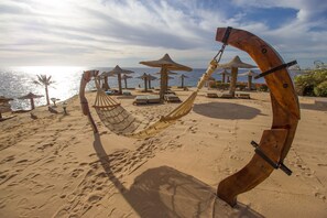 Private beach, beach cabanas, sun-loungers, beach umbrellas