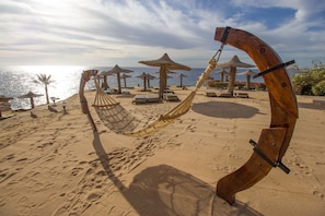 Private beach, beach cabanas, sun-loungers, beach umbrellas