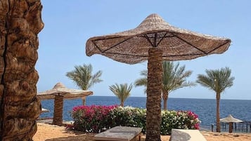 Private beach, beach cabanas, sun-loungers, beach umbrellas