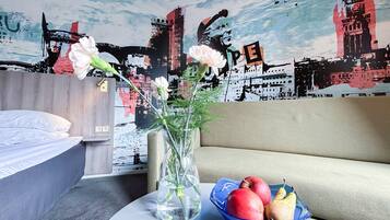 Desk, blackout curtains, free WiFi, bed sheets