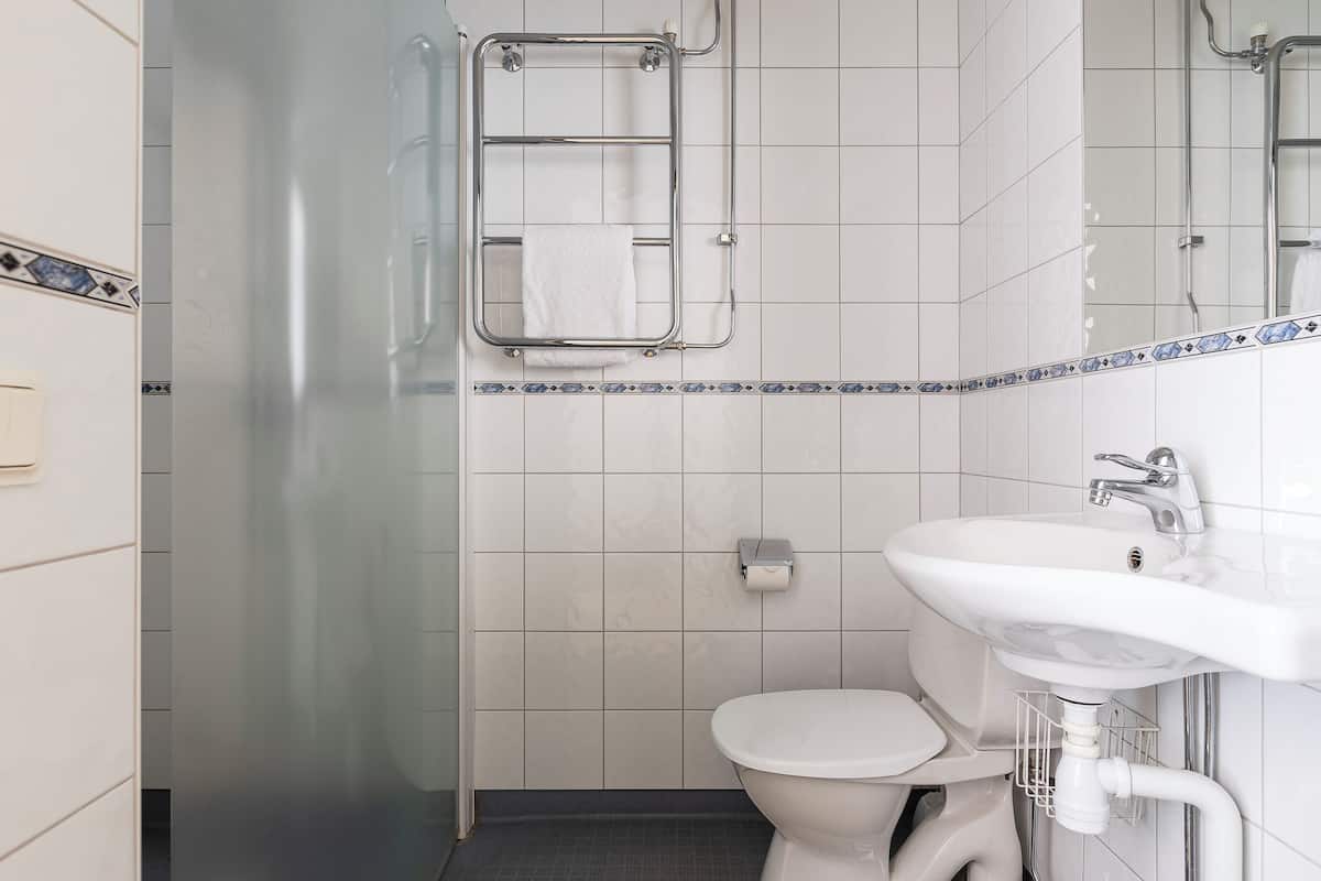 single room (compact) | bathroom | hair dryer, towels