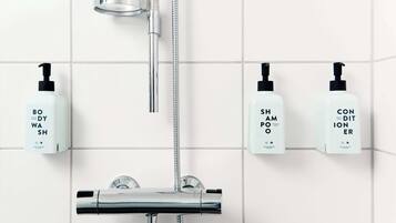 Free toiletries, hair dryer, towels