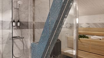 Habitación estándar | Baño | Amenidades de baño de diseñador y secadora de cabello