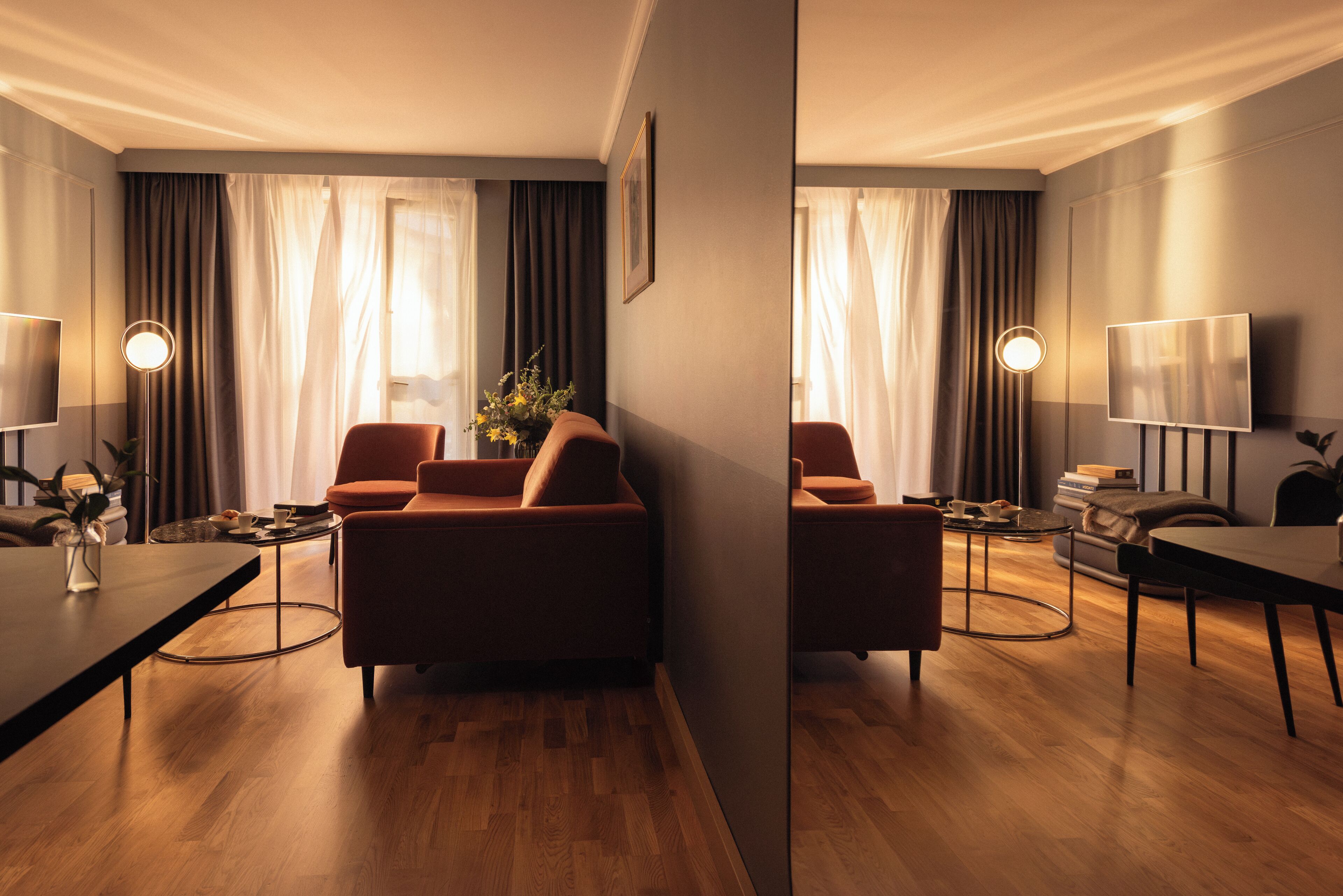 the davidson suite | living area | flat-screen tv