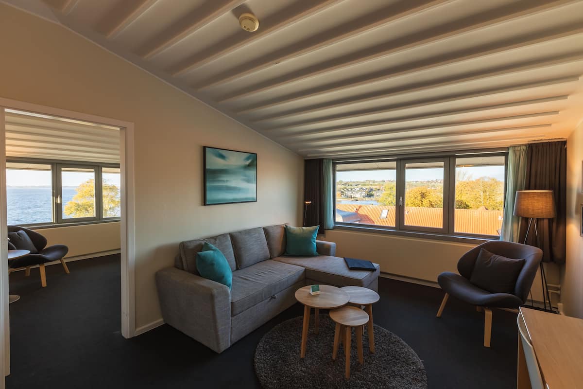 junior suite, 1 king bed with sofa bed, non smoking (with sofabed) | hypo-allergenic bedding, desk, laptop workspace, iron/ironing board