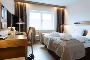 Hypo-allergenic bedding, desk, iron/ironing board
