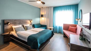 In-room safe, blackout drapes, iron/ironing board, cribs/infant beds