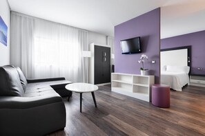 Down duvets, minibar, in-room safe, desk