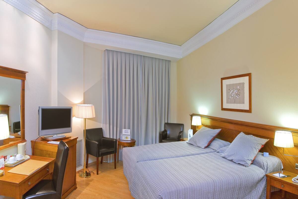 Down duvets, minibar, in-room safe, desk