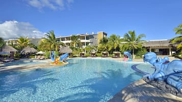 5 outdoor pools, pool umbrellas
